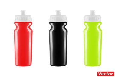 Beyaz arka plan üzerinde izole Bisiklet vektör için plastik şişe