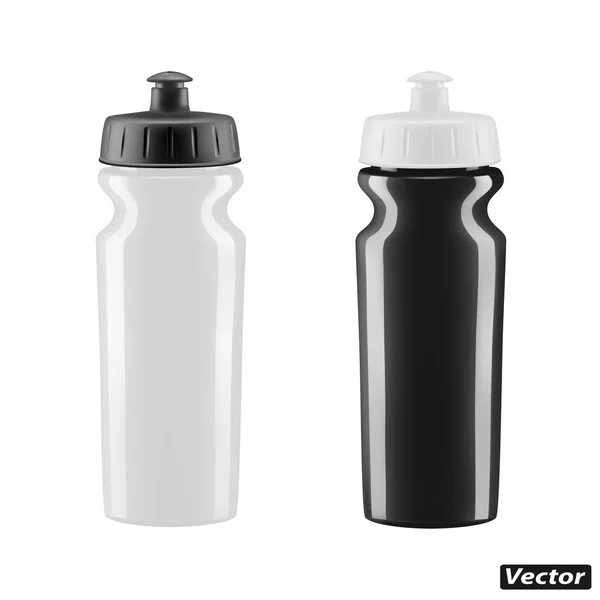 Пластиковая Бутылка Велосипедного Вектора Белом Фоне — стоковый вектор