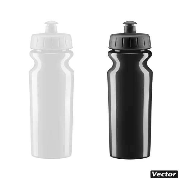 Bouteille Plastique Pour Vélo Vecteur Isolé Sur Fond Blanc Photo — Image vectorielle