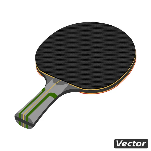 Racket Table Tennis Photo Realistic Isolated White Background — Stock Vector