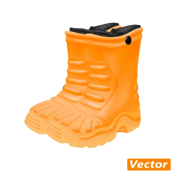 Gummistiefel Vektor Isoliert Auf Weißem Hintergrund Fotorealismus — Stockvektor