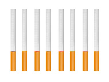 Beyaz arka plan resmi için gerçekçi izole vektör Sigara
