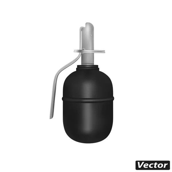 Grenade Vector Isolated White Background Photo Realistic — Stock Vector