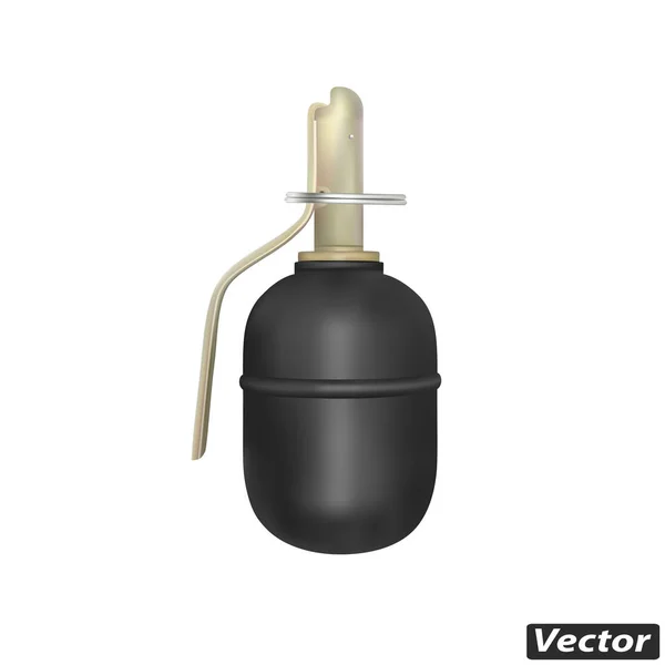 Grenade Vector Isolated White Background Photo Realistic — Stock Vector