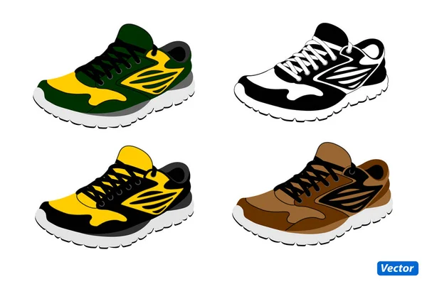 Sneakers Isolerad Vit Bakgrund Vektorillustration — Stock vektor