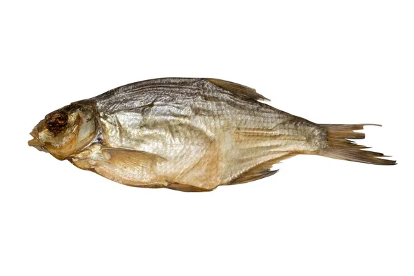 Pescado Dorada Seca Con Cerveza Aislada Sobre Fondo Blanco — Foto de Stock