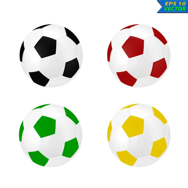 Реалистичный Футбольный Мяч Мяч Изолирован Белом Фоне — стоковый вектор