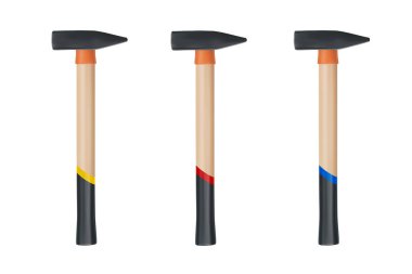 Çekiç foto-gerçekçi beyaz arka plan üzerinde izole. Vektör çizim.