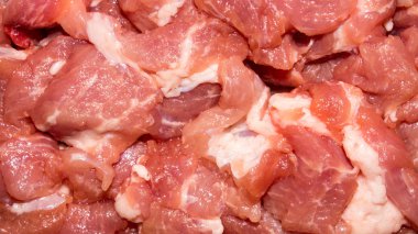 Bir parça domuz eti. Domuz arka planı. Domuz etinin dokusu..