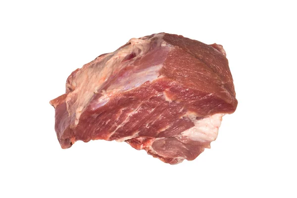 Kawałek Mięsa Białym Tle Kawałek Wieprzowiny — Zdjęcie stockowe