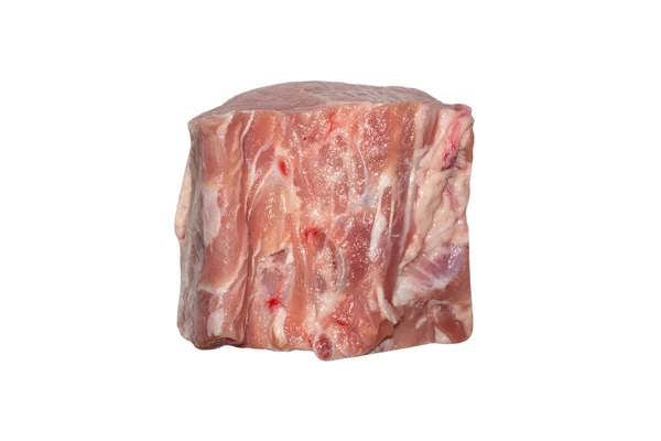 Ein Stück Fleisch Auf Weißem Hintergrund Schweinefilet — Stockfoto