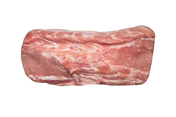 Pezzo Carne Uno Sfondo Bianco Pezzo Porco Filetto Carne — Foto Stock