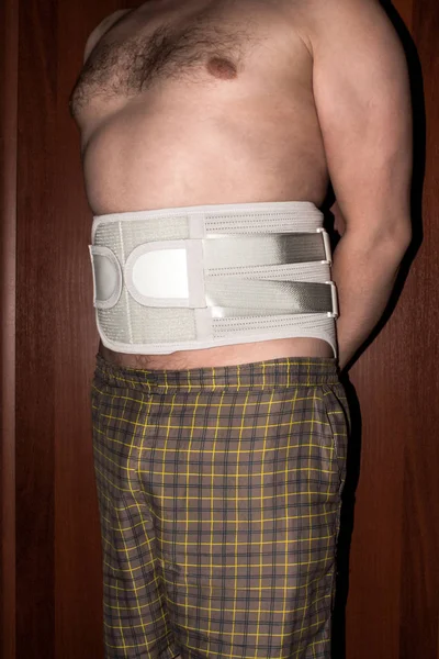 Gorset Ortopedyczny Ciele Ludzkim Elastyczny Gorset Medyczny Dolną Część Pleców — Zdjęcie stockowe