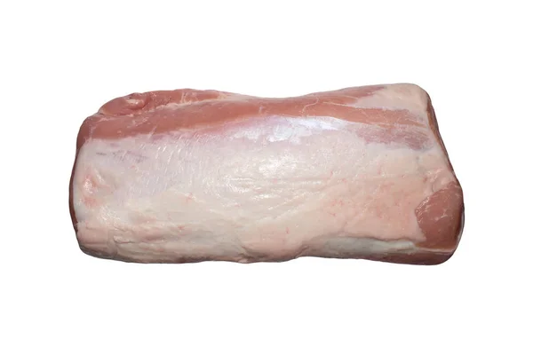 白地に肉片 豚肉の部分 肉ヒレ肉 — ストック写真