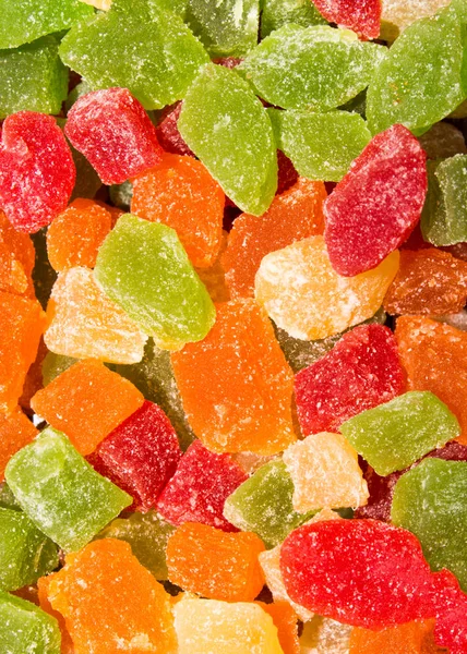 Candied fruits are multicolored.Background of colorful candied fruits.