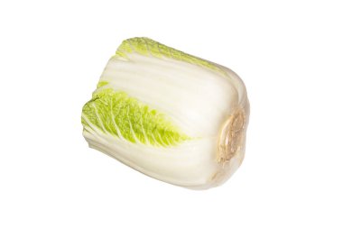 Beyaz arka planda Pekin lahanası. Çin lahanası..