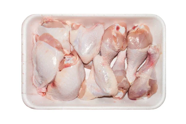 Świeże Mięso Kurczaka Białym Tle Tło Surowego Świeżego Kurczaka — Zdjęcie stockowe
