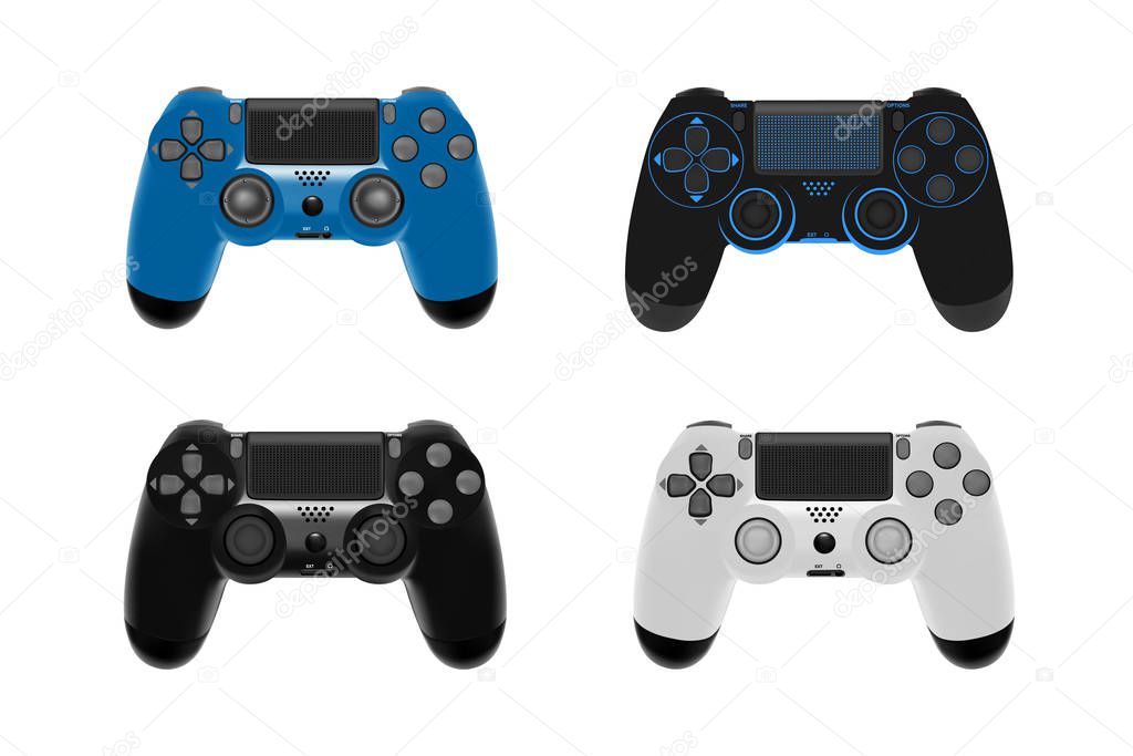 Game controller in vector.Joystick vector illustration.Gamepad for game console.The joystick for the console.
