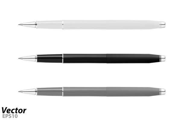 Automatic ballpoint pen in vector.Business class ballpoint pen in vector.