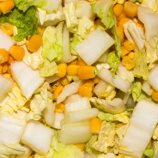 Salat Spitzkohl Mit Mais Hintergrund Spitzkohl Mit Mais — Stockfoto