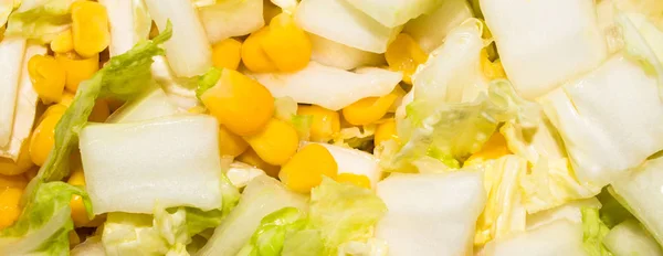 Salat Spitzkohl Mit Mais Hintergrund Spitzkohl Mit Mais — Stockfoto