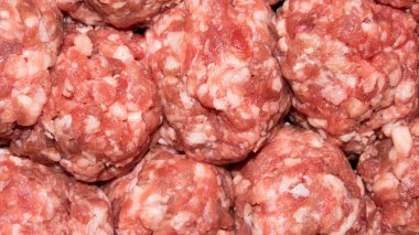 Arka plan çiğ kıyılmış et. Kıyılmış et dokusu.