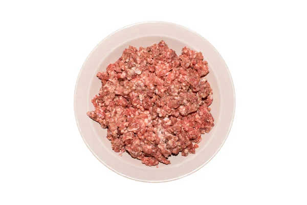 Fehér Alapon Izolált Darált Hús Darált Hús Különböző Húsokból Darabolt — Stock Fotó