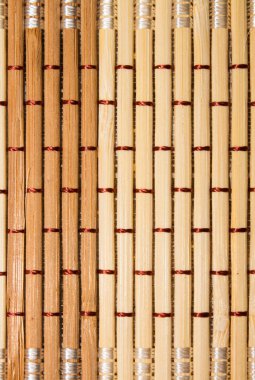 Suşi ve rulo için Makisu. Bambu Mati. Örülmüş bambuların arka planı..