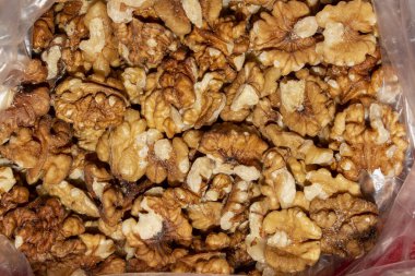 Soyulmuş ceviz. Ceviz arkaplanı..