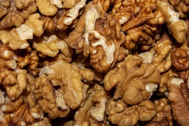 Soyulmuş ceviz. Ceviz arkaplanı..