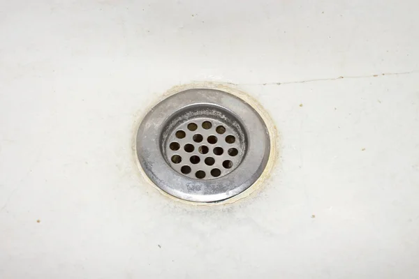 Old Gutter Bathroom Rusty Drain Water — Stock Photo, Image