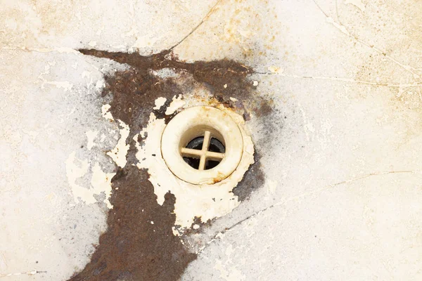Old Gutter Bathroom Rusty Drain Water — стоковое фото