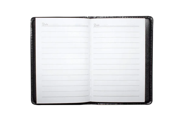Leather Notepad Isolated White Background — Stock Photo, Image