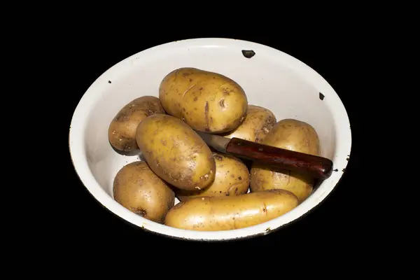 Świeże Ziemniaki Bez Skórki Tło Ziemniaków — Zdjęcie stockowe