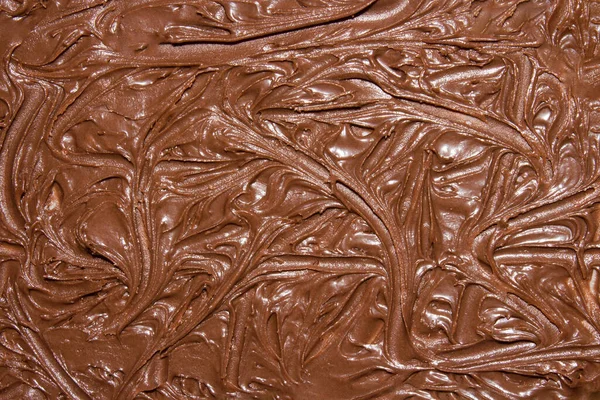 Textuur Van Het Gesmolten Chocolade Bovenaanzicht Achtergrond Van Gesmolten Chocolade — Stockfoto