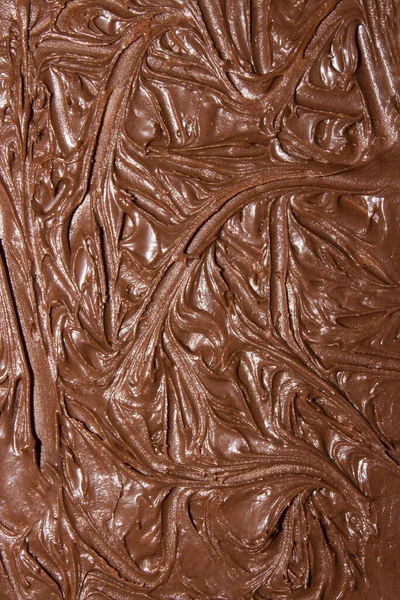 The texture of the melted chocolate top view.Background of melted chocolate.