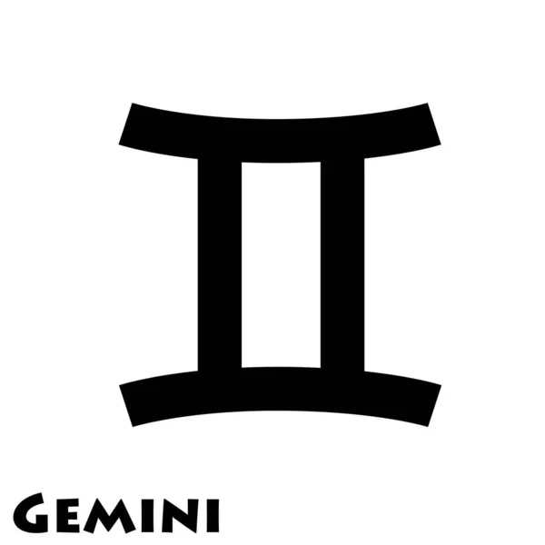 Gemini Signe Zodiaque Logo Dans Vecteur Sur Fond Blanc — Image vectorielle