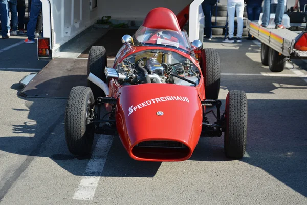 Röd Stanguellini formel Junior oldtimer racing bil — Stockfoto