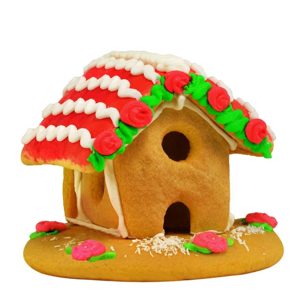 Gingerbread house isolated on white background — Stock Photo, Image