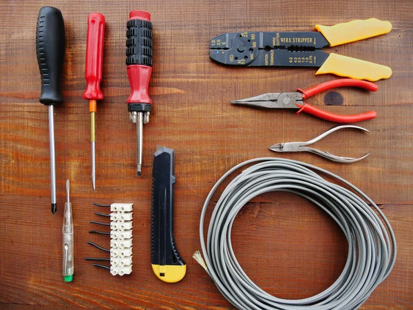 Herramientas de mano vintage para electricistas — Foto de Stock