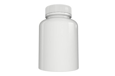 Arka planda izole edilmiş boş beyaz su şişesi