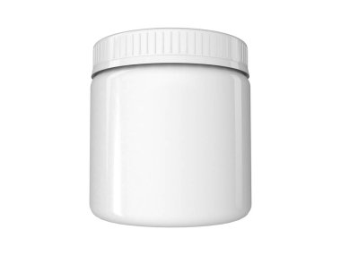 Arka planda izole edilmiş boş beyaz plastik şişe