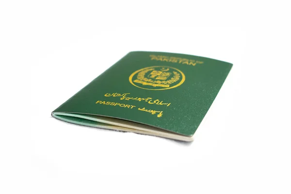 Passaporto Con Libretto Degli Assegni Primo Piano Passaporto Pakistano — Foto Stock