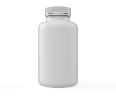 3D illüstrasyon ve hazırlama hapları beyaz arka planda maketler