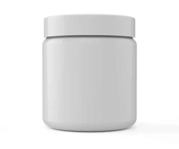 3D白色背景下的Jar Mockups插图和渲染 — 图库照片