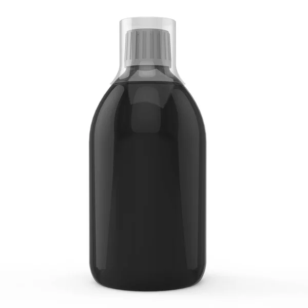 Ілюстрація Макет Чорної Пляшки Білому Тлі — стокове фото