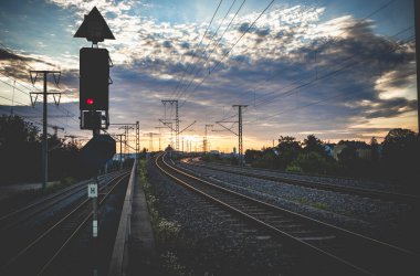 Ribbon rails during the sunset