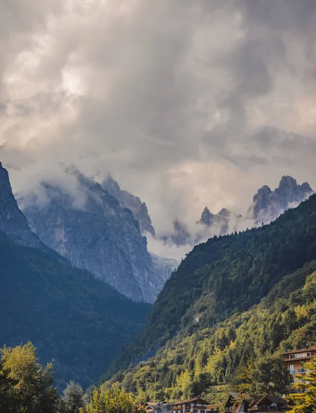 Big clouds in the mountains