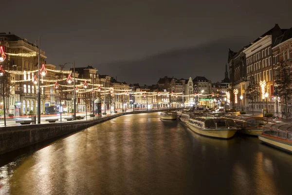 Smukke Amsterdam om natten - Stock-foto