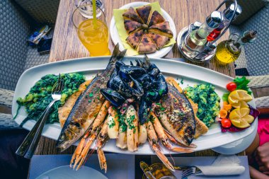 appetizing sea food as lunch